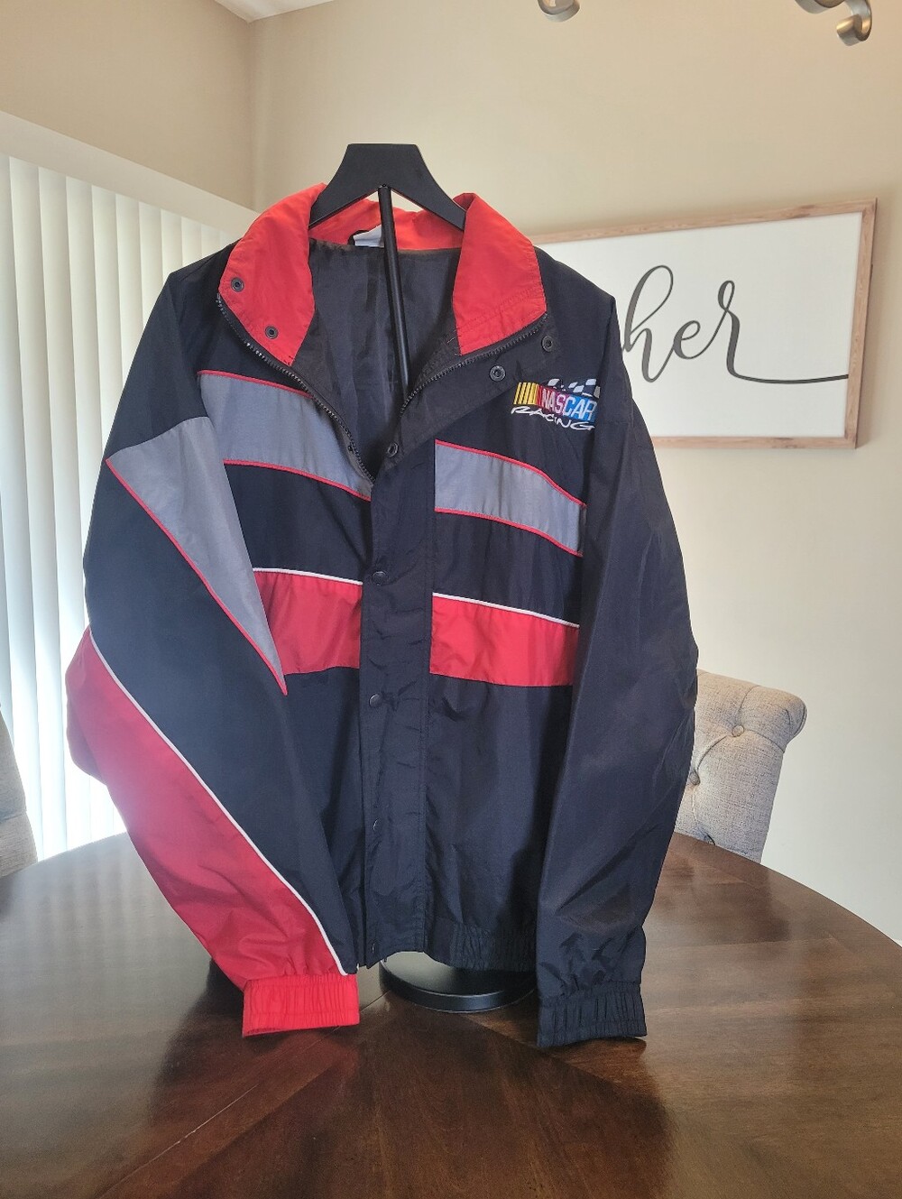 NASCAR Men's Black & Red Windbreaker Jacket